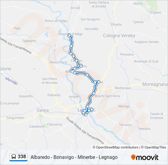 338 bus Line Map