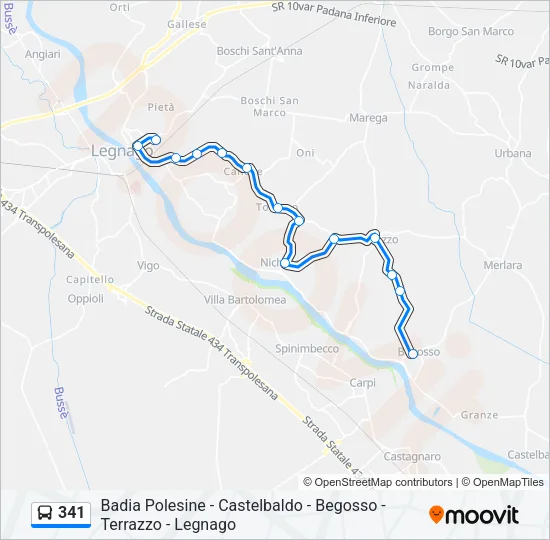 341 Bus Line Map