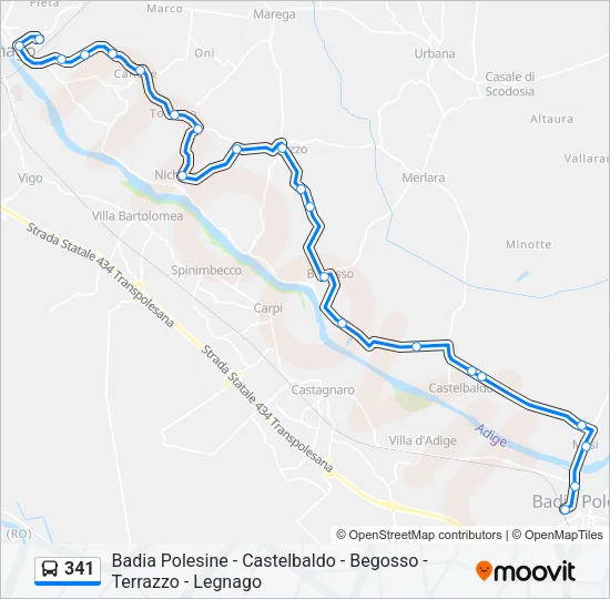 341 Bus Line Map