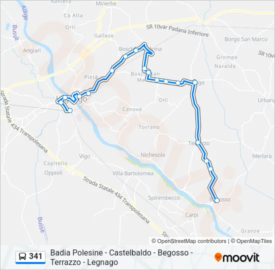 341 Bus Line Map