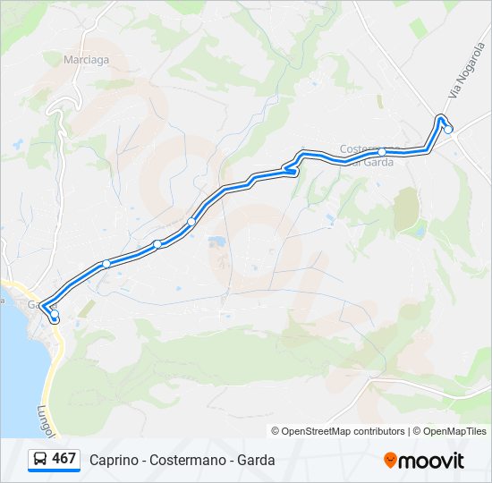 467 bus Line Map