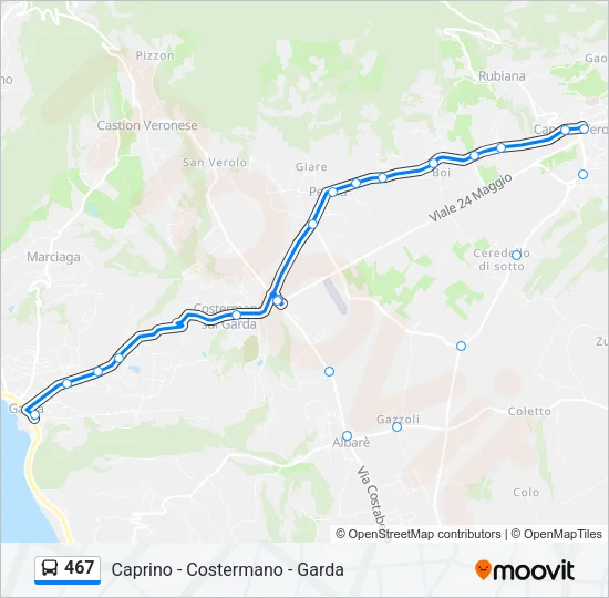467 Bus Line Map