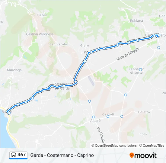 467 Bus Line Map