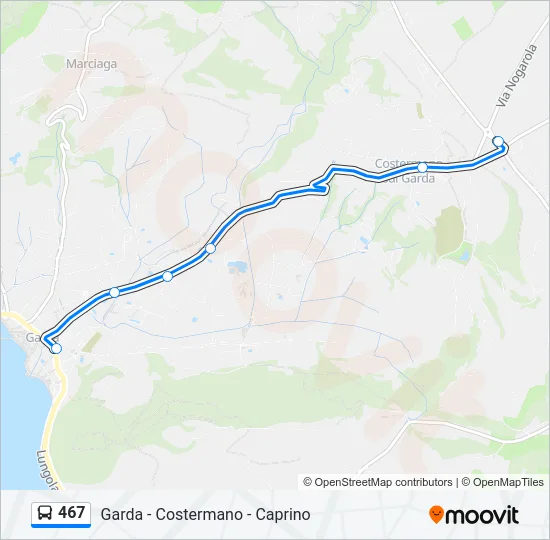 467 Bus Line Map