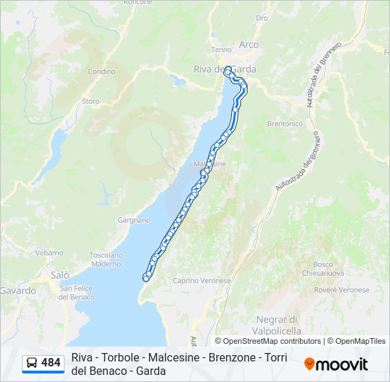 Percorso linea bus 484