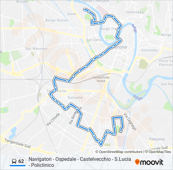 62 bus Line Map