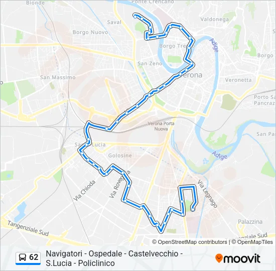 62 Bus Line Map