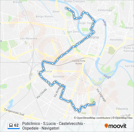 62 Bus Line Map
