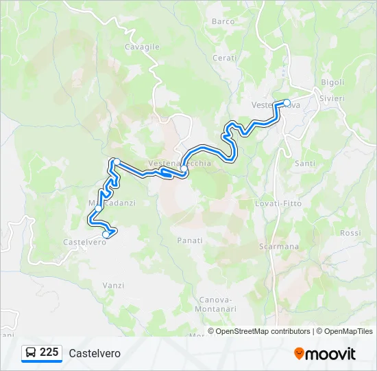 225 Bus Line Map