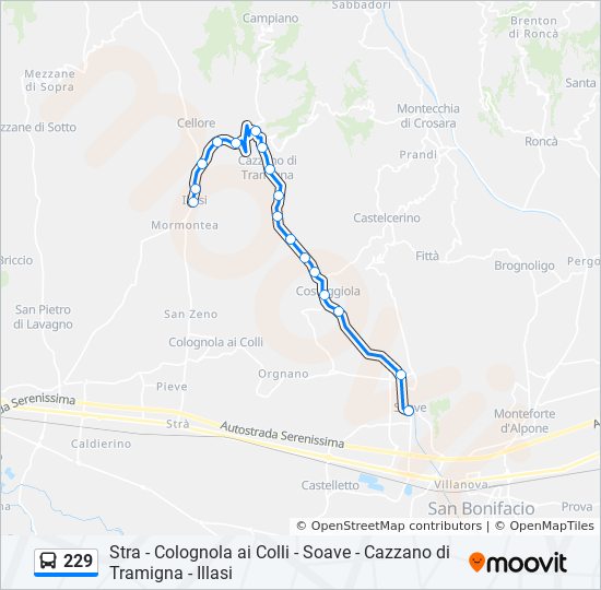 229 bus Line Map