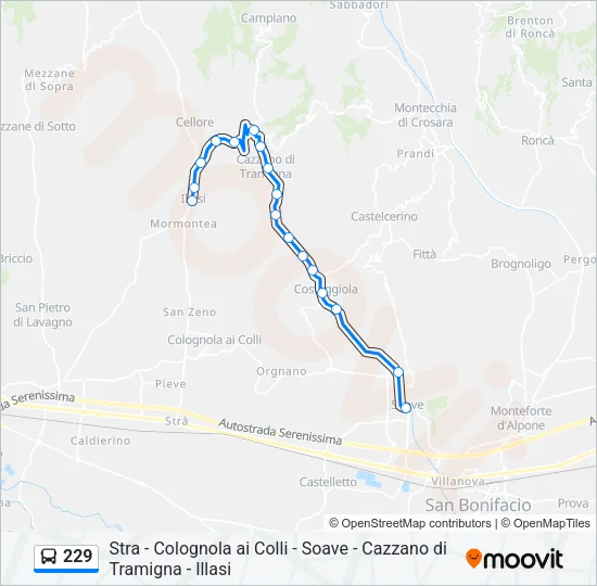 229 Bus Line Map