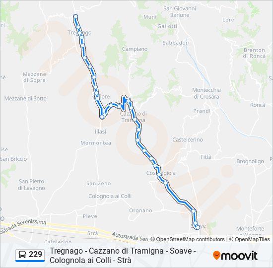 229 bus Line Map