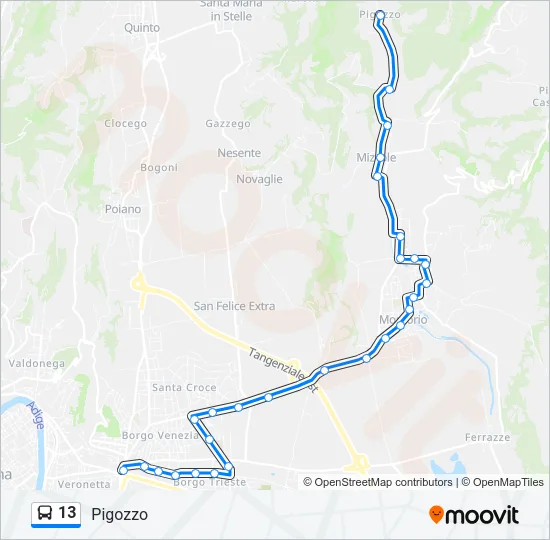 13 Bus Line Map