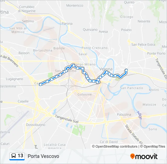 13 Bus Line Map