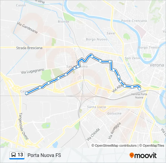 13 Bus Line Map
