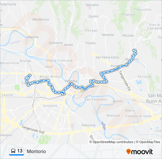 13 Bus Line Map
