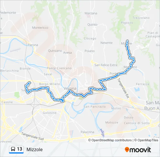 13 Bus Line Map
