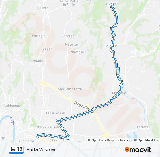 13 Bus Line Map