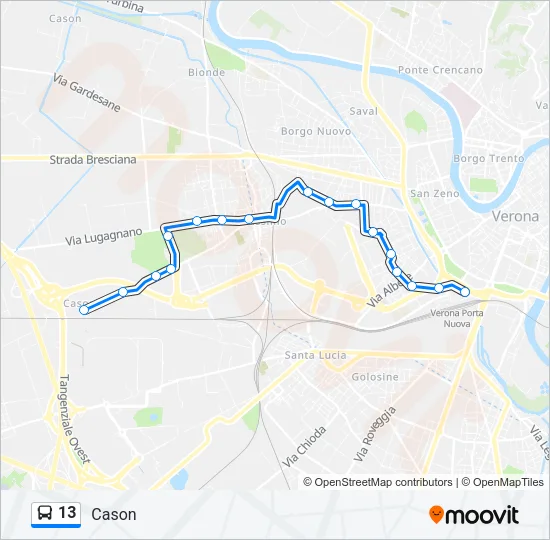 13 Bus Line Map