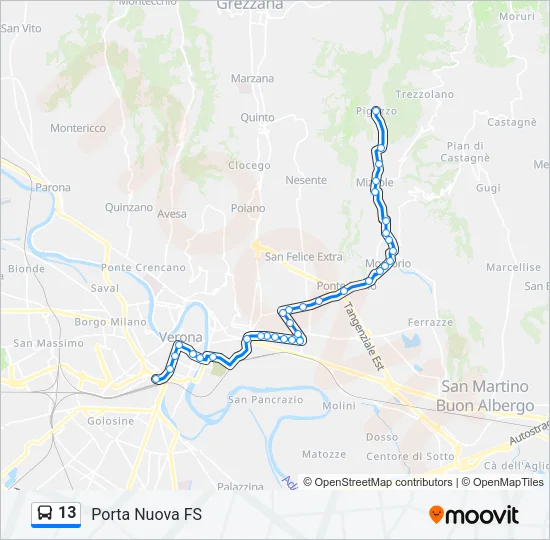 13 Bus Line Map