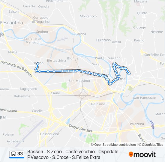 33 bus Line Map