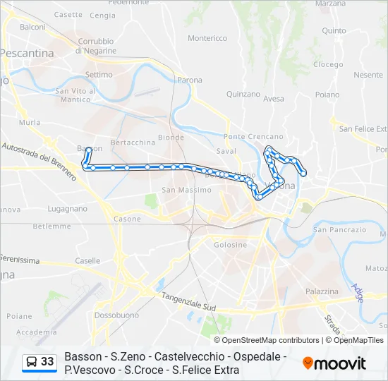 33 Bus Line Map