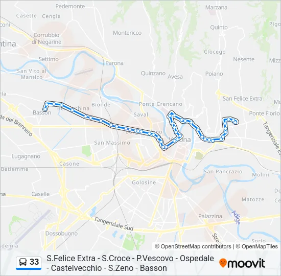 33 Bus Line Map
