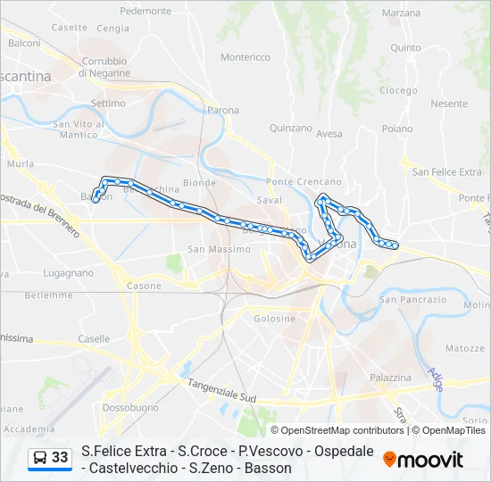 33 Bus Line Map