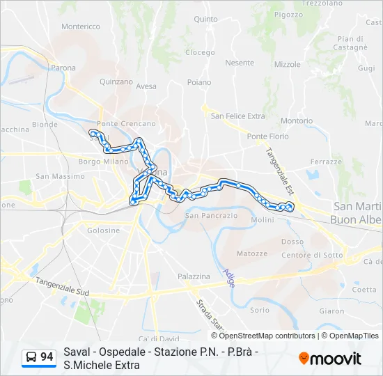 94 Bus Line Map