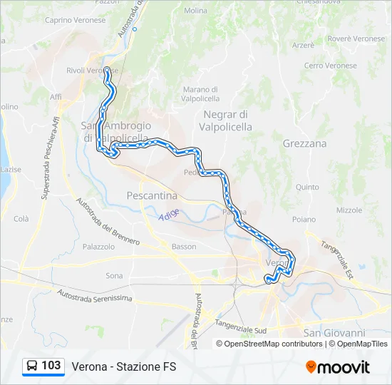 103 Bus Line Map