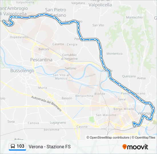 103 Bus Line Map