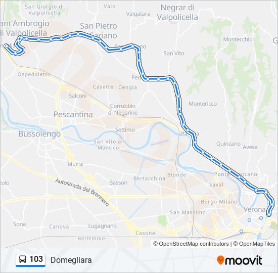 103 bus Line Map