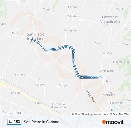 103 bus Line Map