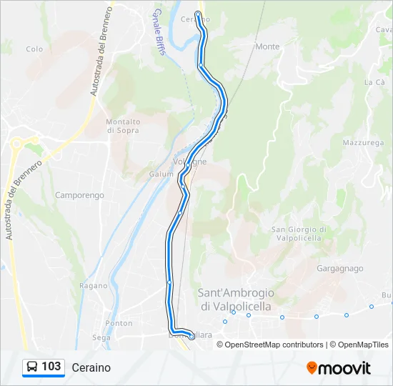 103 Bus Line Map