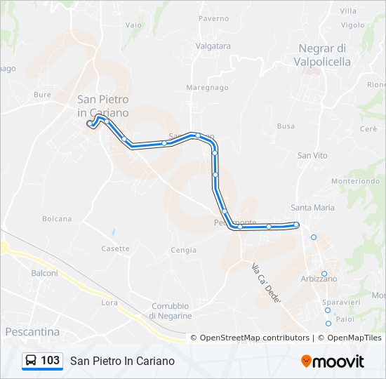 103 bus Line Map