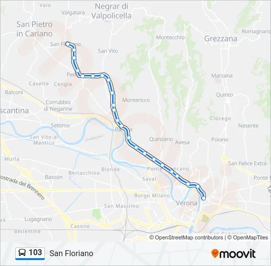 103 Bus Line Map