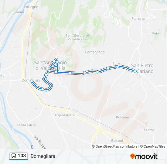 103 Bus Line Map