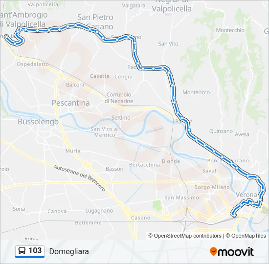103 Bus Line Map