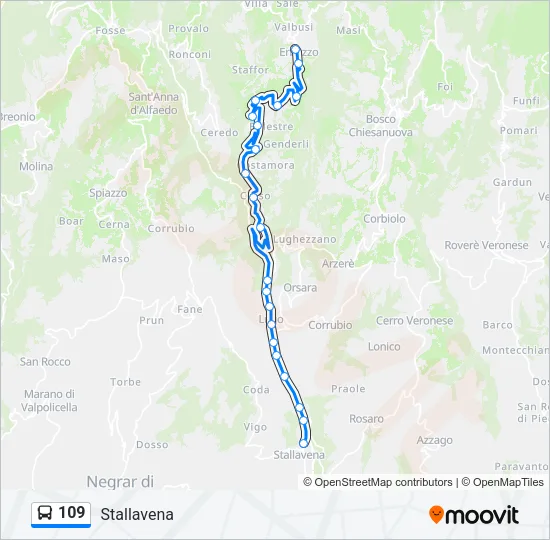 109 Bus Line Map