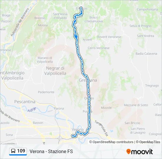 109 Bus Line Map
