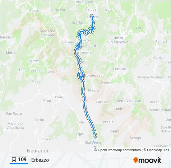 109 Bus Line Map