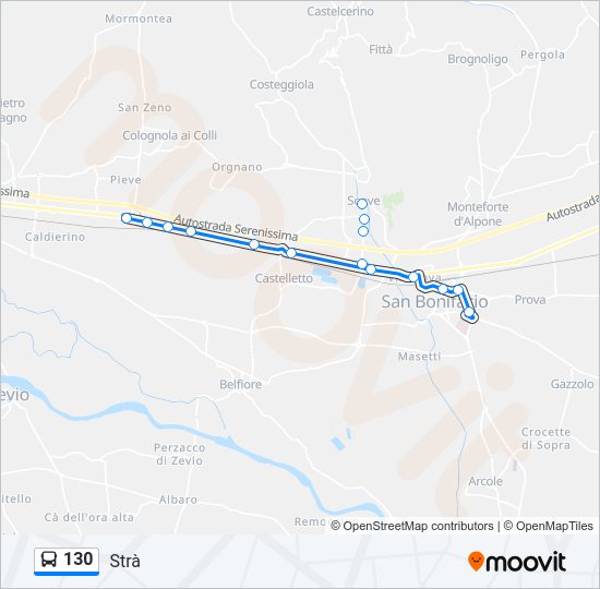 130 bus Line Map