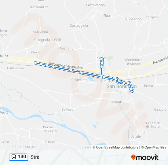 130 Bus Line Map