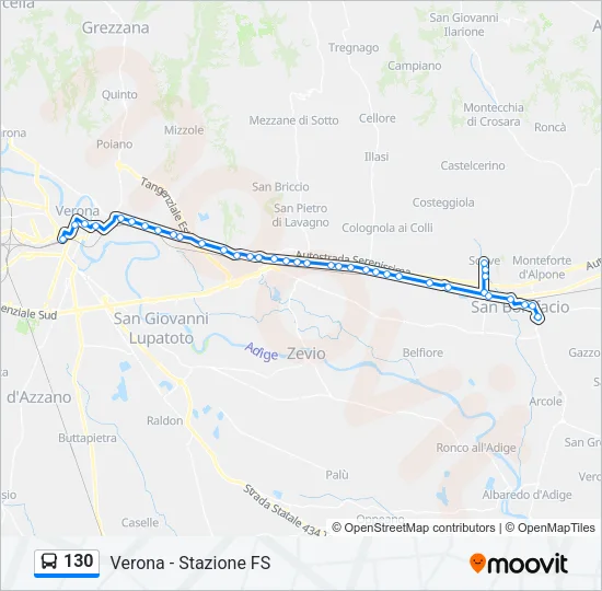130 Bus Line Map
