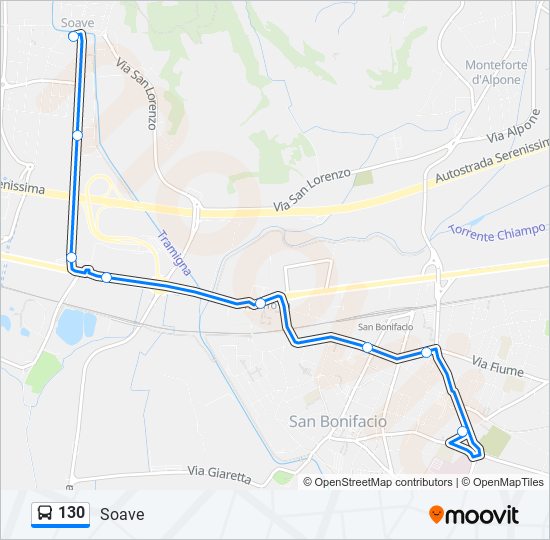 130 bus Line Map