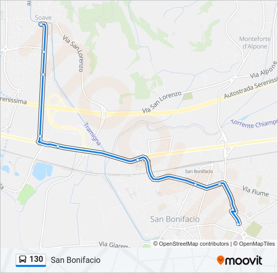 130 bus Line Map