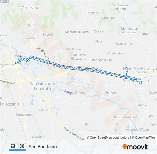 130 Bus Line Map