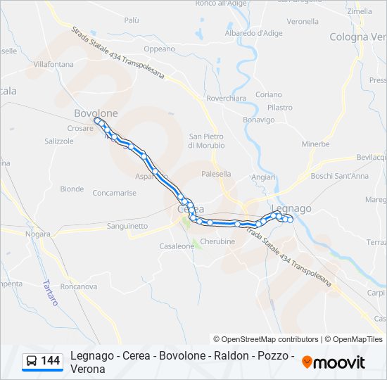 144 bus Line Map