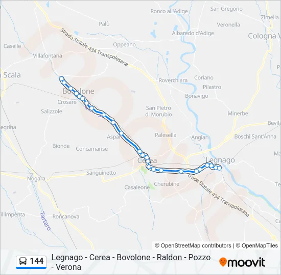 144 Bus Line Map