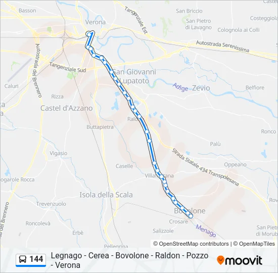 144 Bus Line Map